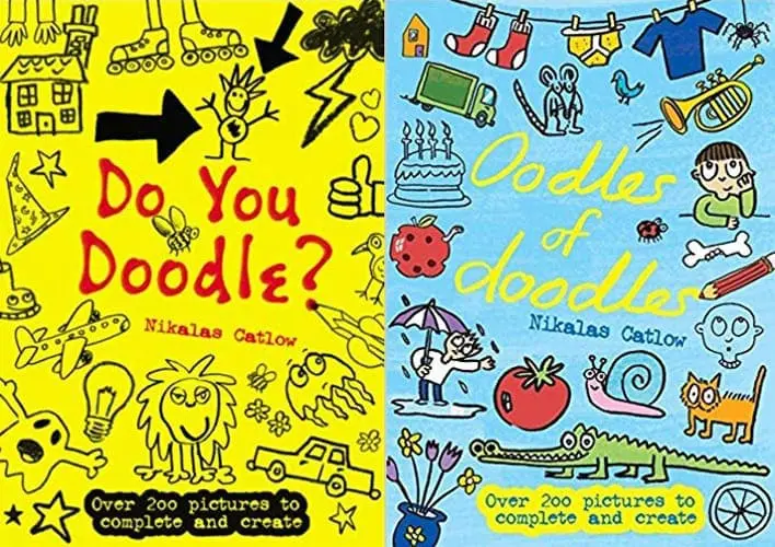 Do You Doodle? & Oodles of Doodles book covers with various illustrations.