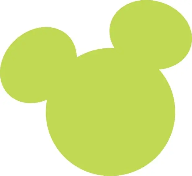 Mickey Mouse silhouette in light green