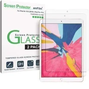 amFilm Glass Screen Protector for iPad Air 3 (2019) 10.5 inch, iPad Pro 10.5 (2017) (2 Pack) Tempered Glass, Apple Pencil Compatible