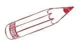 Pencil with red tip and red ferrule