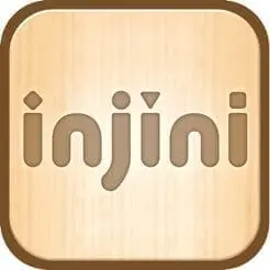Injini app logo on a wooden background.