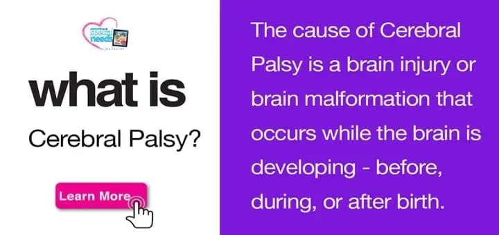 Text and image explaining what Cerebral Palsy is.