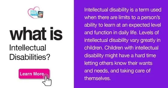 Text and graphic about what an intellectual disability is, with a "Learn More" button.