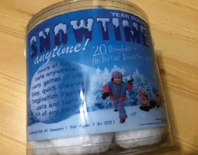 Snowtime Anytime! 20 Snowballs for Indoor Snowmen product packaging