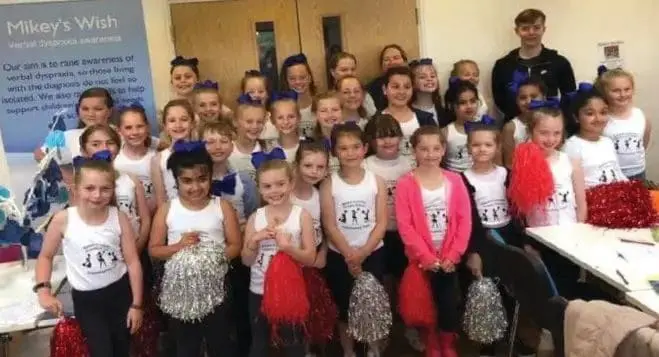 Cheerleaders raising awareness of verbal dyspraxia (apraxia)