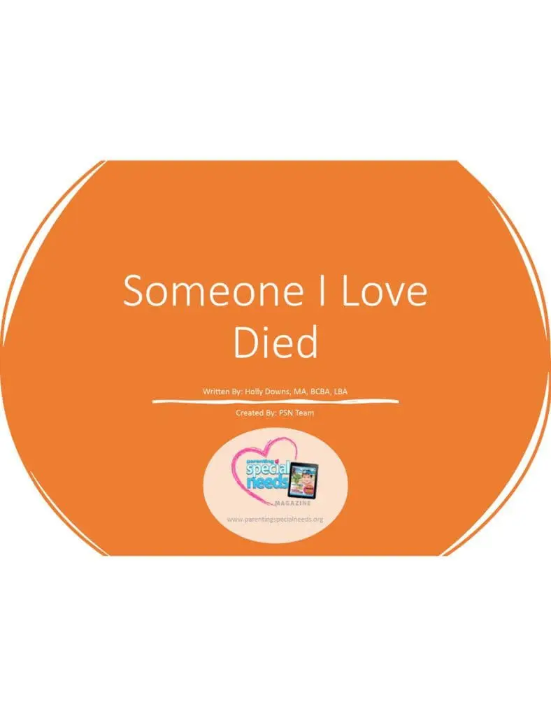 Cover of "Someone I Love Died" with an orange background