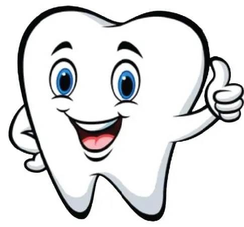Cartoon tooth giving a thumbs up
