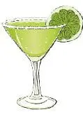 Margarita with a lime wedge