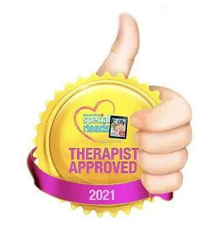 Therapist Approved 2021 logo with a thumbs up.