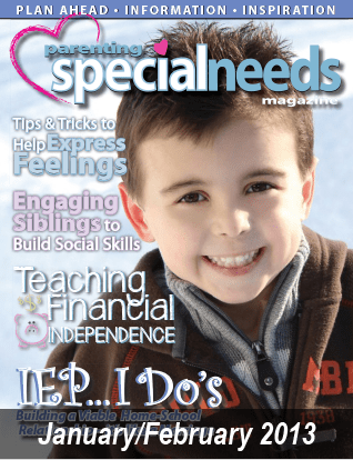 Parenting Special Needs Magazine cover with a young boy smiling.