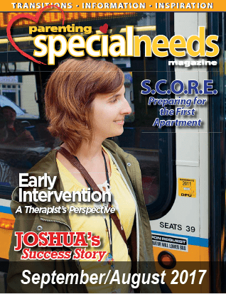 Parenting Special Needs Magazine September/August 2017 cover featuring a woman.