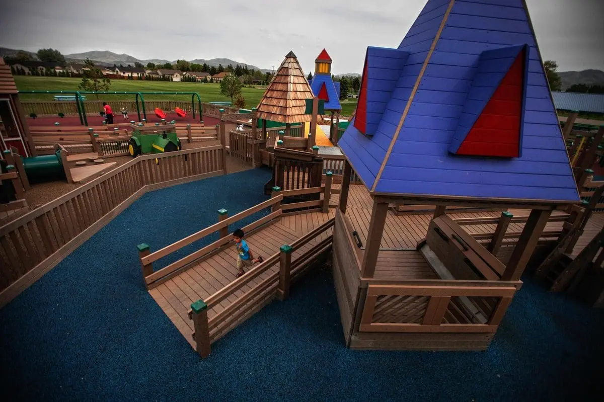 Brooklyn's Playground in Pocatello, Idaho, features accessible ramps and play structures.
