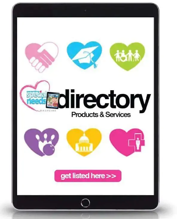 Directory Products & Services with hearts and icons, on a tablet screen.