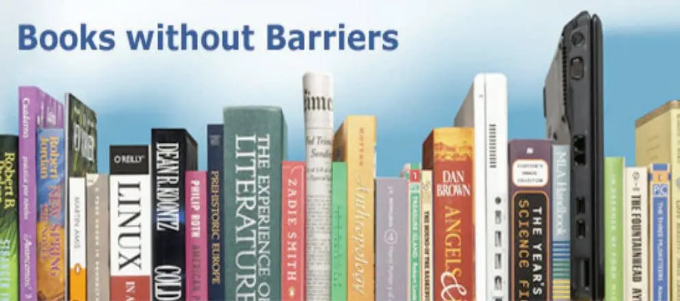 Books without barriers, including a tablet device.