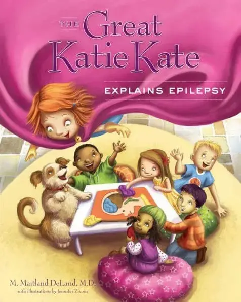 The Great Katie Kate Explains Epilepsy book cover illustration.