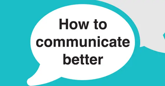 Speech bubble with text "How to communicate better