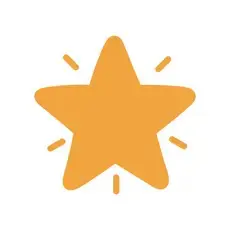 Orange star with radiating lines.