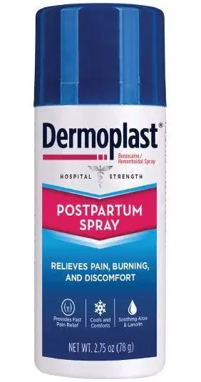 Dermoplast Postpartum Spray can relieves pain, burning, and discomfort.