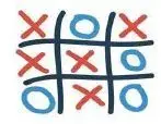A tic-tac-toe grid with X's and O's.