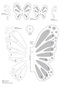 Butterfly pattern templates for costume creation