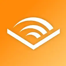 Audible logo on an orange background