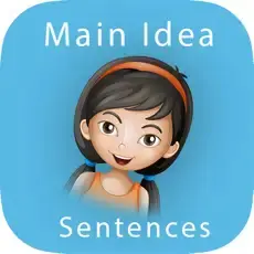 Animated girl with text "Main Idea" and "Sentences