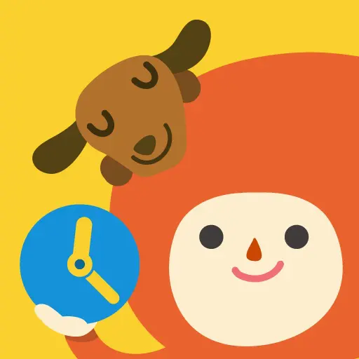 Todo Telling Time app icon with a dog, a clock, and a face.