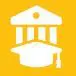 College icon with a building and graduation cap.