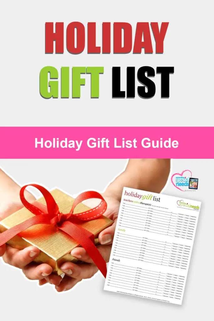 Holiday Gift List Guide download cover with hands holding a gift.