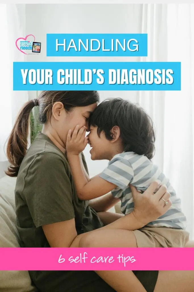 A mother and child embrace, touching foreheads with their eyes closed.