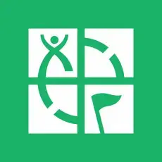 Geocaching logo with a green background