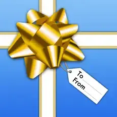 Gift bow with a "To/From" tag on a blue background