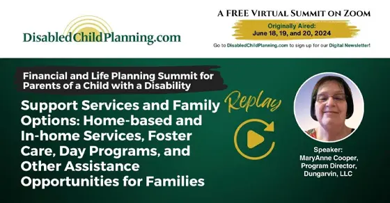 MaryAnne Cooper, Program Director, Dungarvin, LLC, speaking at the Financial and Life Planning Summit for Parents of a Child with a Disability.