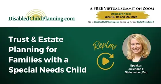 Julieanne E. Steinbacher, Esq. speaking on Trust & Estate Planning for Families with a Special Needs Child