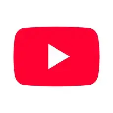 YouTube logo with a red background and white play button