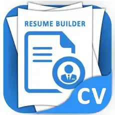 Resume Builder CV Maker app icon with paper documents and a person icon.