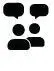Two people with speech bubbles above their heads