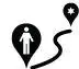 Icon of a person marker and a destination marker connected by a path