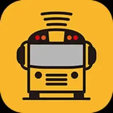 A stylized yellow school bus with antennae and signal waves above.
