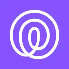 Life360 logo with concentric circles on a purple background.