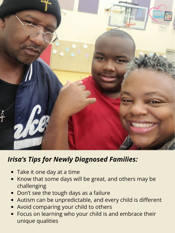 Irisa Leverette and her son Darius pose for a photo with another man.