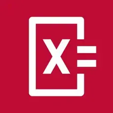 Microsoft Excel logo with a red background