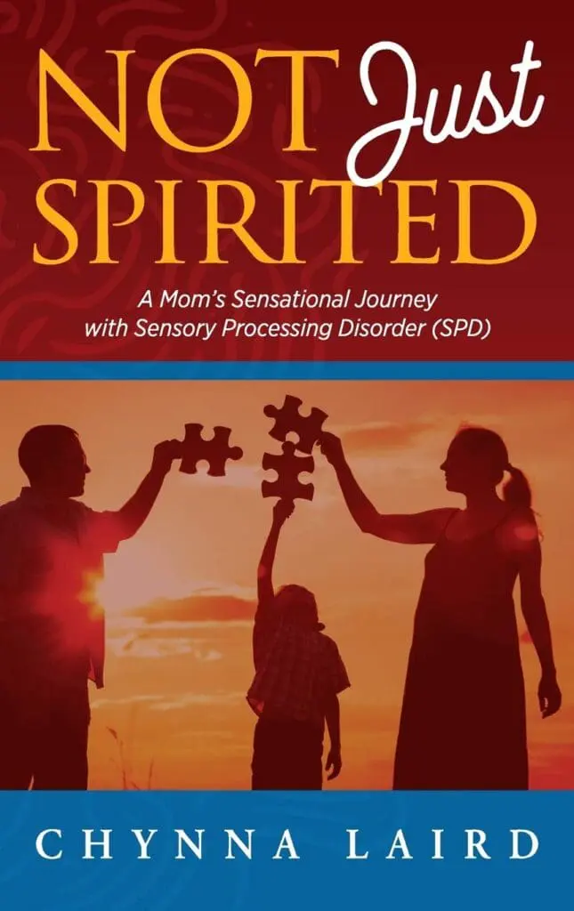 Not Just Spirited" book cover with a family holding puzzle pieces at sunset
