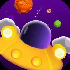 Okut Dyslexia Therapy app icon with a yellow spaceship in space.