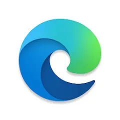 Microsoft Edge logo with blue and green waves.