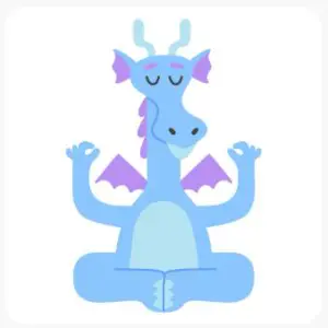 Blue dragon meditating with eyes closed