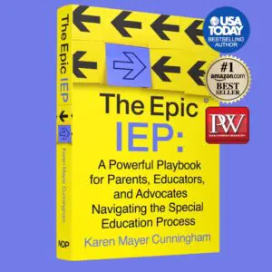 The Epic IEP book cover with arrows and seals of USA Today and Amazon Best Seller.