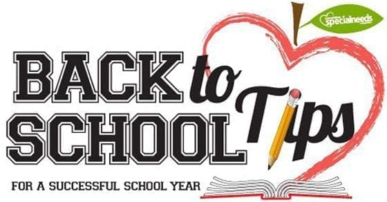 Back to School Tips for a Successful School Year text with an apple heart and open book.