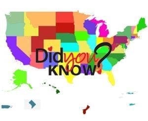 Colorful map of the United States with the words "Did you KNOW?