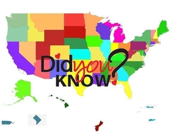 Colorful map of the United States with the words "Did you KNOW?
